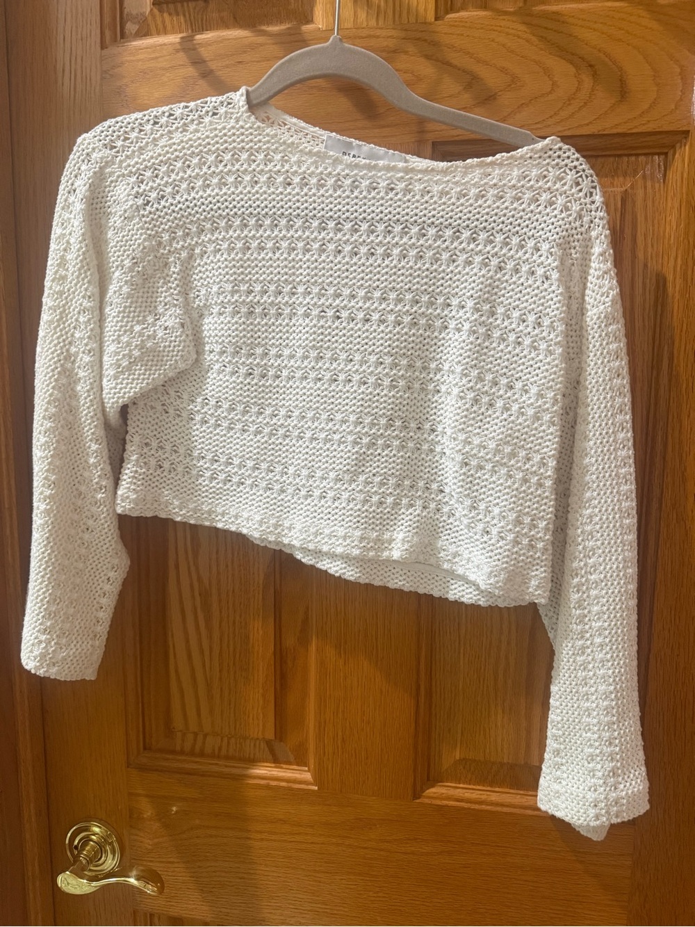 Derek Lam 10 Crosby Cream Crochet Knit Top